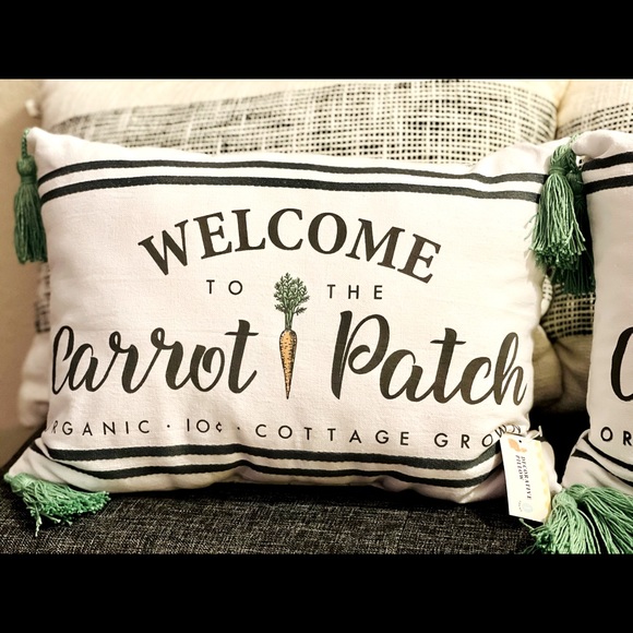 2 Target Bullseye “Welcome to the Carrot Patch” Pillows - Picture 4 of 6